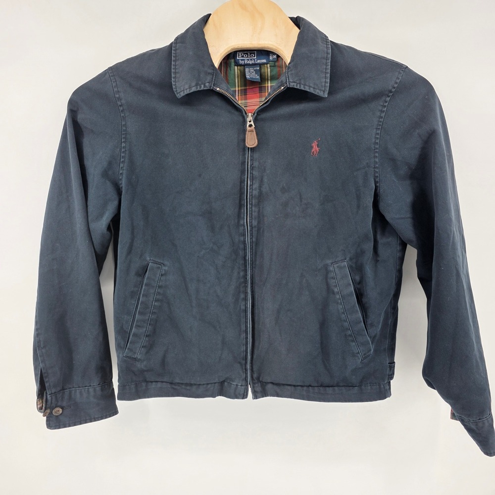 Polo Ralph Lauren Harrington Jacket Mens Medium Black Plaid Heritage Cotton